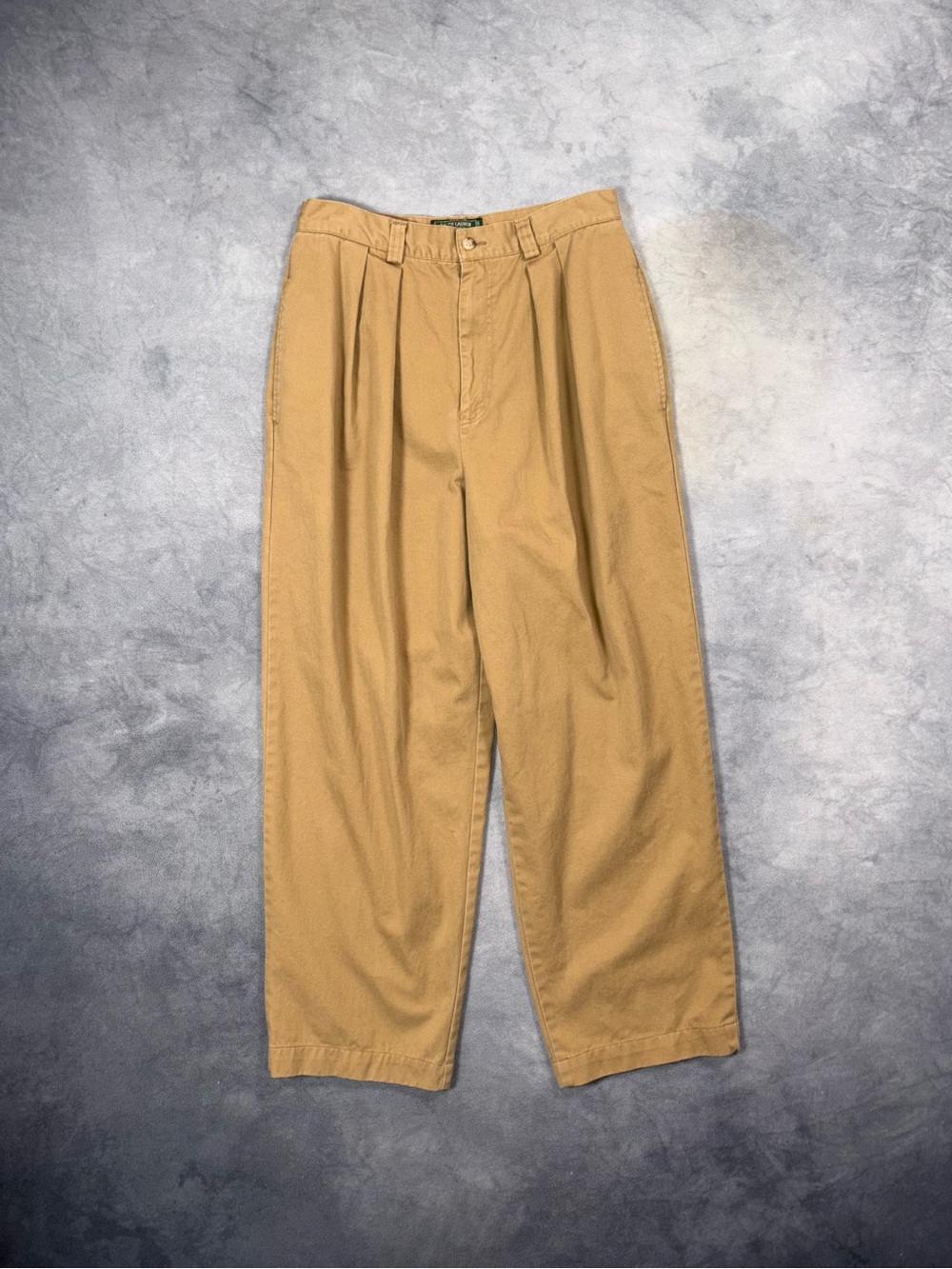 Vintage Ralph Lauren Polo Country 90s Pleated Tan Wide Leg Chino Pants